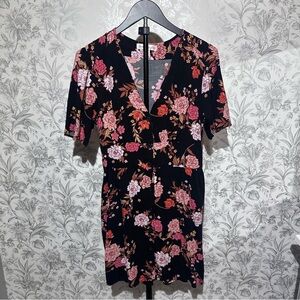 Band of Gypsies Black Floral Mini Dress